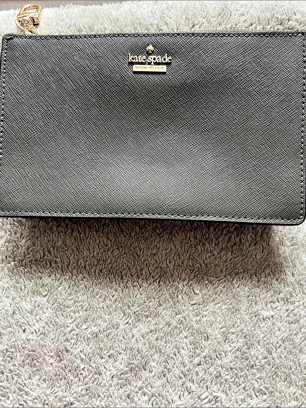 Military GreenKate Spade Black Striped inside Wristlet Cosmetic Pouch Like New